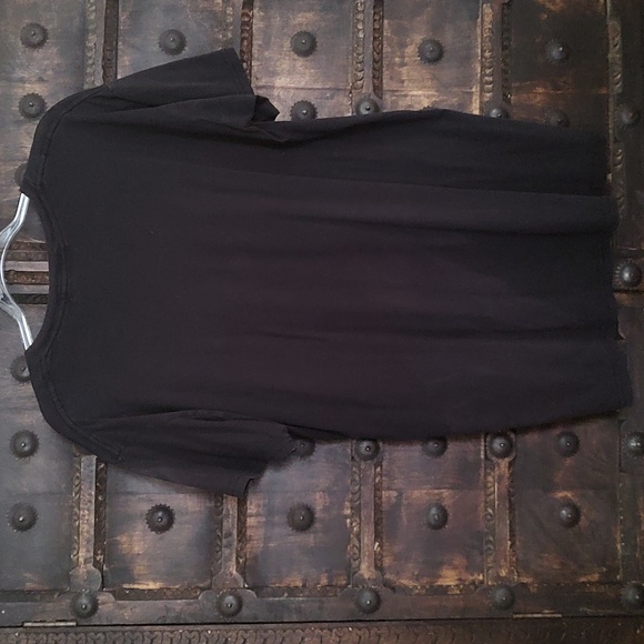 Lacoste Black V-neck Short Sleeve Tee w/ Alligator Logo - Picture 5 of 5